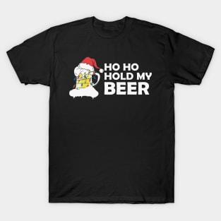 Ho Ho Hold My Beer Christmas Santa T-Shirt